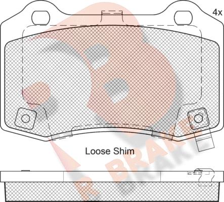 R Brake RB2230 - Тормозные колодки, дисковые, комплект autospares.lv