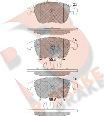 R Brake RB2231-203 - Тормозные колодки, дисковые, комплект autospares.lv