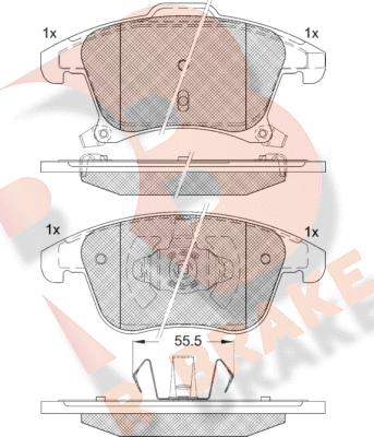 R Brake RB2231 - Тормозные колодки, дисковые, комплект autospares.lv
