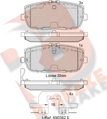 R Brake RB2229 - Тормозные колодки, дисковые, комплект autospares.lv