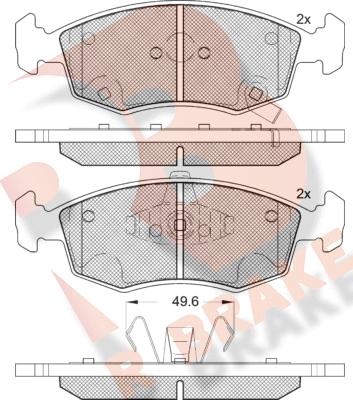 R Brake RB2225 - Тормозные колодки, дисковые, комплект autospares.lv