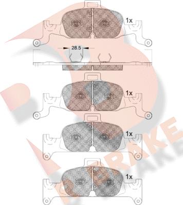 R Brake RB2279 - Тормозные колодки, дисковые, комплект autospares.lv