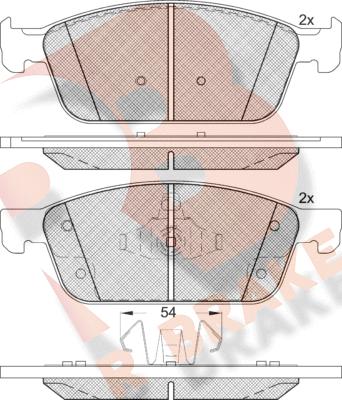 R Brake RB2273 - Тормозные колодки, дисковые, комплект autospares.lv