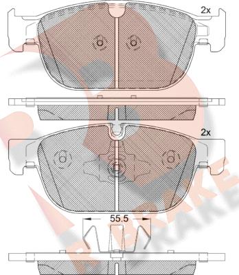 R Brake RB2272 - Тормозные колодки, дисковые, комплект autospares.lv