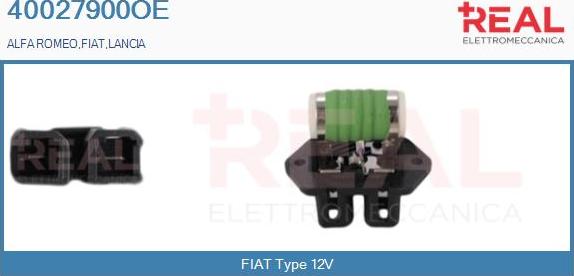 REAL 40027900OE - Дополнительный резистор, электромотор - вентилятор радиатора autospares.lv