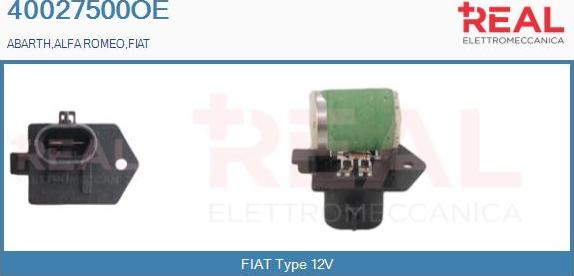 REAL 40027500OE - Дополнительный резистор, электромотор - вентилятор радиатора autospares.lv