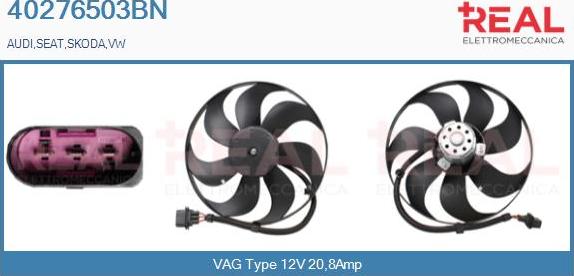 REAL 40276503BN - Вентилятор, охлаждение двигателя autospares.lv