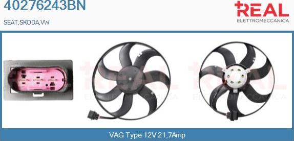 REAL 40276243BN - Вентилятор, охлаждение двигателя autospares.lv