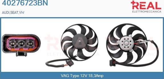 REAL 40276723BN - Вентилятор, охлаждение двигателя autospares.lv