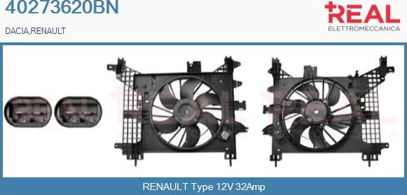 REAL 40273620BN - Электродвигатель, вентилятор радиатора autospares.lv