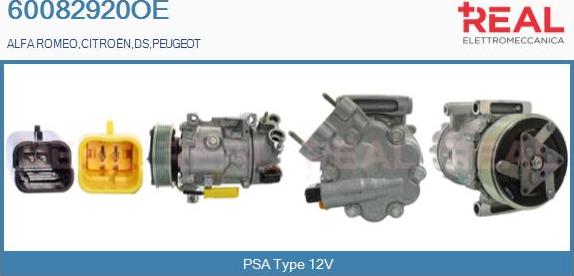 REAL 60082920OE - Компрессор кондиционера autospares.lv