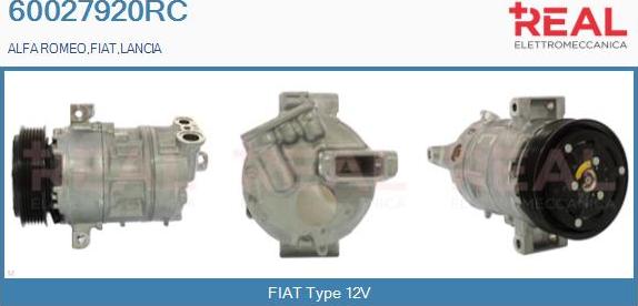 REAL 60027920RC - Компрессор кондиционера autospares.lv