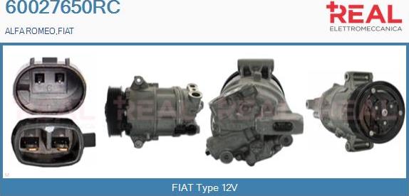 REAL 60027650RC - Компрессор кондиционера autospares.lv