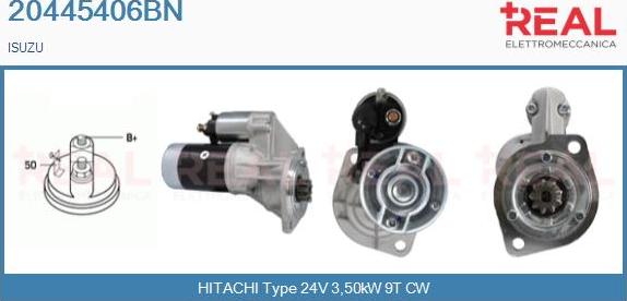 REAL 20445406BN - Стартер autospares.lv