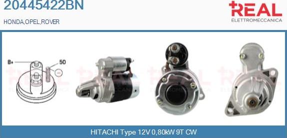 REAL 20445422BN - Стартер autospares.lv