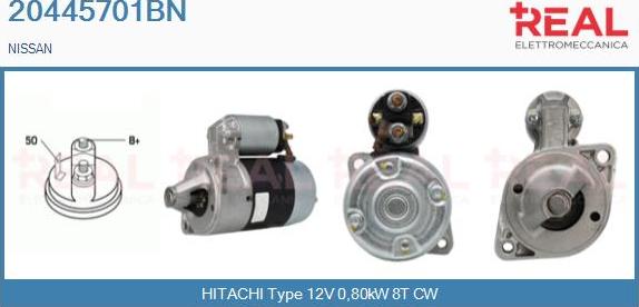 REAL 20445701BN - Стартер autospares.lv