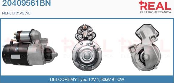 REAL 20409561BN - Стартер autospares.lv