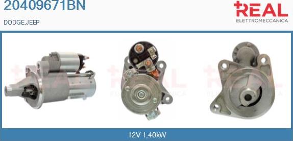 REAL 20409671BN - Стартер autospares.lv