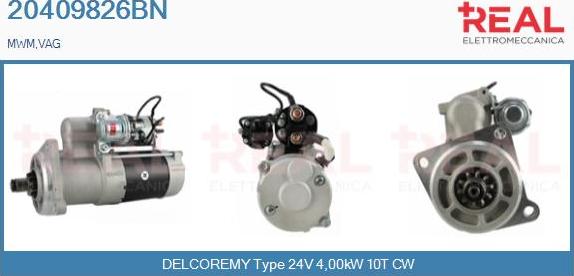 REAL 20409826BN - Стартер autospares.lv