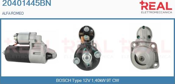 REAL 20401445BN - Стартер autospares.lv