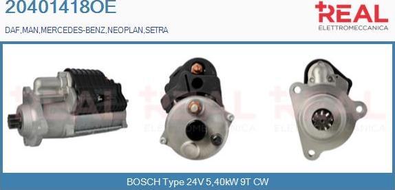 REAL 20401418OE - Стартер autospares.lv