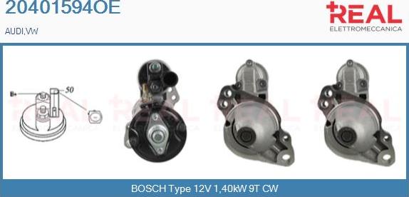 REAL 20401594OE - Стартер autospares.lv