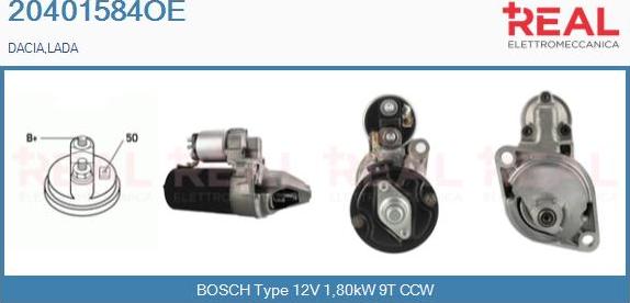 REAL 20401584OE - Стартер autospares.lv