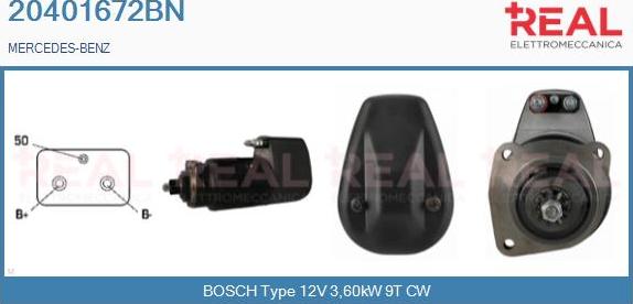 REAL 20401672BN - Стартер autospares.lv