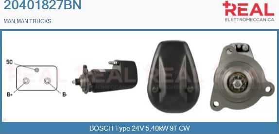 REAL 20401827BN - Стартер autospares.lv