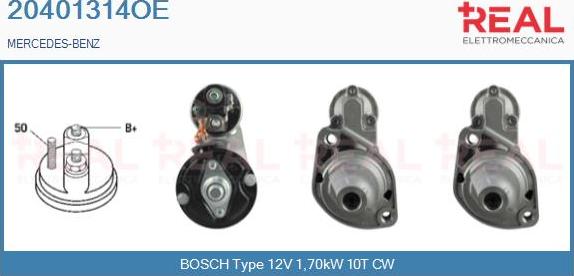 REAL 20401314OE - Стартер autospares.lv