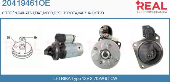 REAL 20419461OE - Стартер autospares.lv