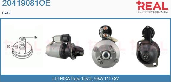 REAL 20419081OE - Стартер autospares.lv