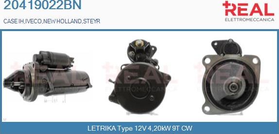 REAL 20419022BN - Стартер autospares.lv