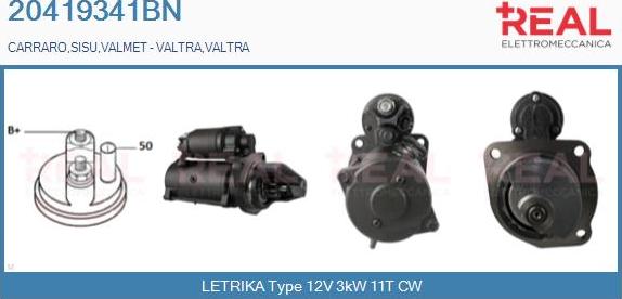 REAL 20419341BN - Стартер autospares.lv