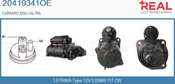 REAL 20419341OE - Стартер autospares.lv