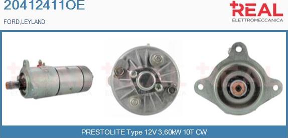 REAL 20412411OE - Стартер autospares.lv