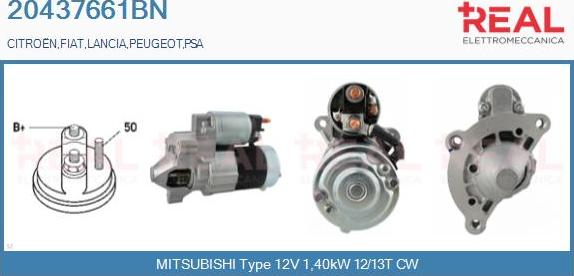 REAL 20437661BN - Стартер autospares.lv