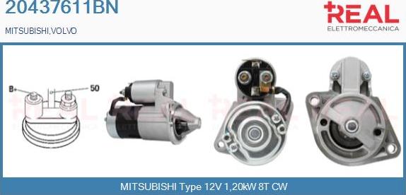 REAL 20437611BN - Стартер autospares.lv