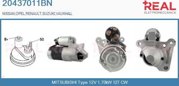 REAL 20437011BN - Стартер autospares.lv