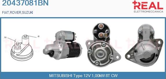 REAL 20437081BN - Стартер autospares.lv