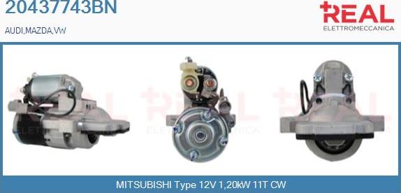 REAL 20437743BN - Стартер autospares.lv