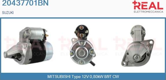 REAL 20437701BN - Стартер autospares.lv