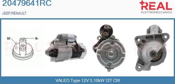 REAL 20479641RC - Стартер autospares.lv