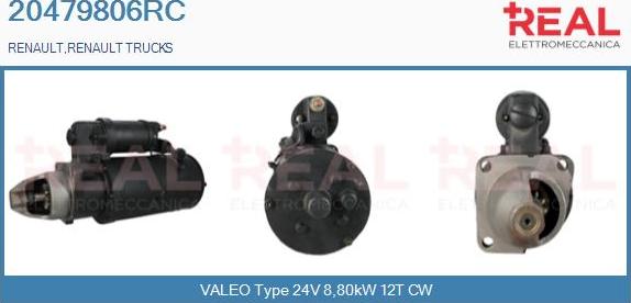 REAL 20479806RC - Стартер autospares.lv