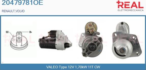 REAL 20479781OE - Стартер autospares.lv