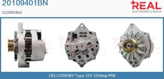 REAL 20109401BN - Генератор autospares.lv