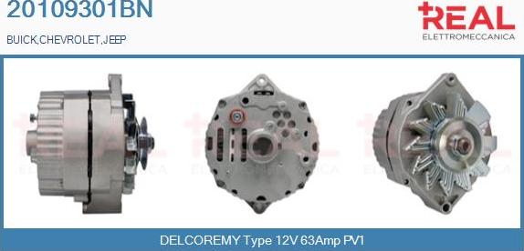 REAL 20109301BN - Генератор autospares.lv
