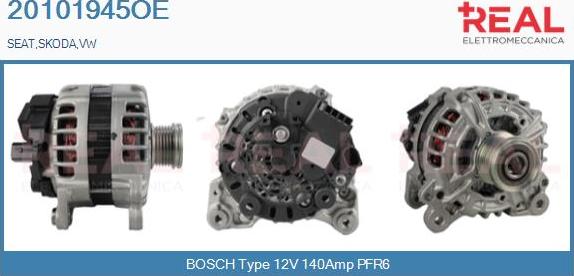 REAL 20101945OE - Генератор autospares.lv