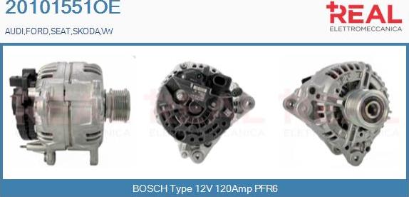 REAL 20101551OE - Генератор autospares.lv