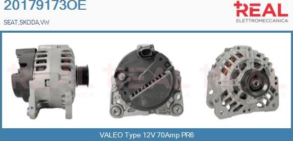 REAL 20179173OE - Генератор autospares.lv